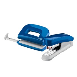 Novus Novus Schreibtisch Set (Heftgerät E 15 mit Locher E 210, inkl. 1000 Heftklammern No. 10) blau