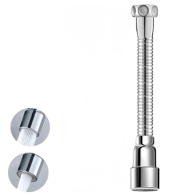 Flexible Tap Extension 14 cm, Tap Attachment with 2 Modes,