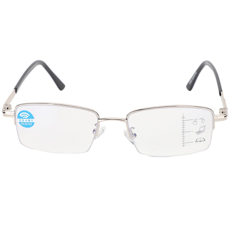 Metal Multifocal Fatigue Relief Reading Glasses Anti Blue Rays Presbyopic