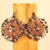 "Handmade" 1 1/2" Handmade Black Multi Color Seed Bead Wood