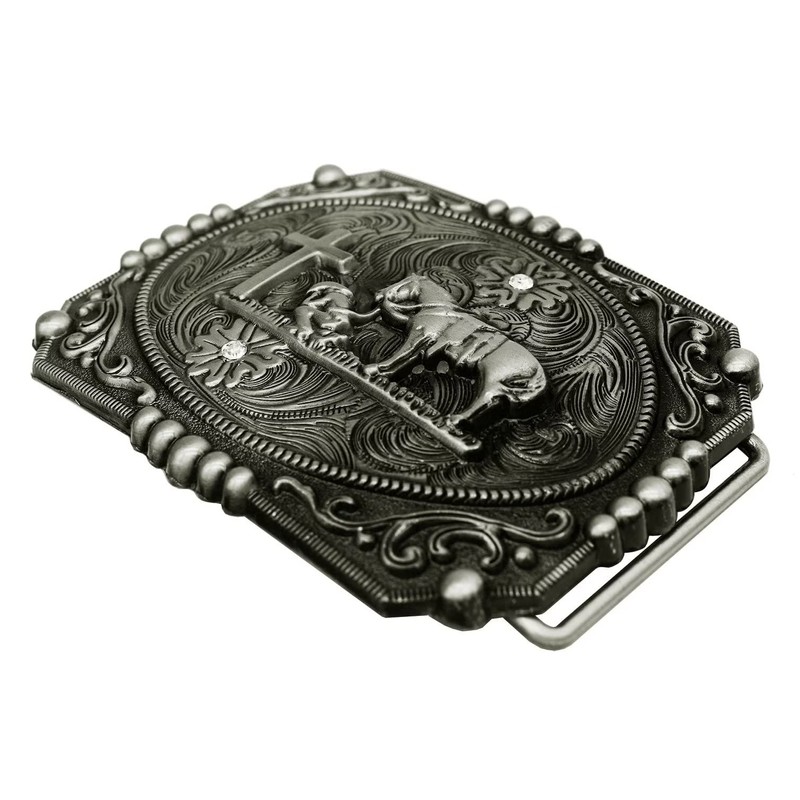 Moranse Religion Cross Cowboy Kneeling Prayer And Horse Design Belt