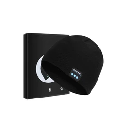 Unisex Wireless Beanie Hat with Exquisite Packaging Wireless Winter Knit Hats Cap(Black)