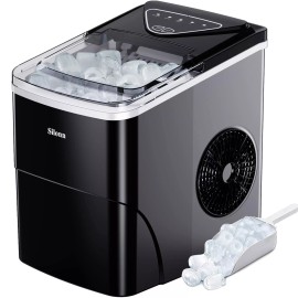 Silonn Ice Maker Countertop, 9 Cubes Ready in 6 Mins, 26lbs in 24Hrs, Self-Cl...