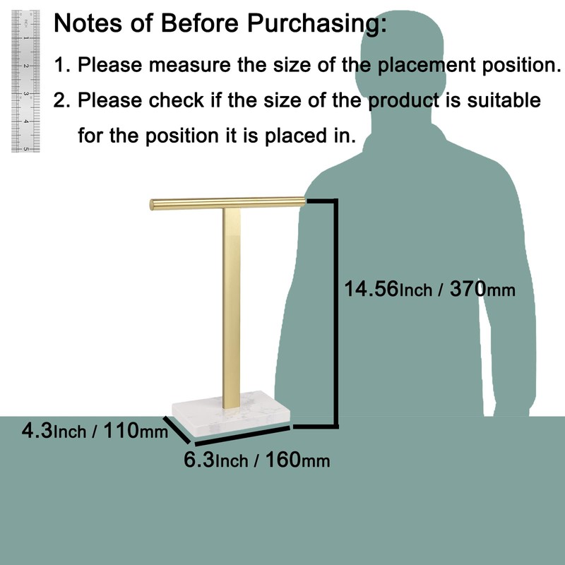 BathAce Hand Towel Holder, T-Shape Hand Towel Stand for Bathroom,