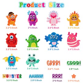 30Pcs Cartoon Monster Iron On Patches Embroidery Applique Patches Stickers Sew On Patches DIY Fabric Repair Patch Sticker Supplies for Kids Clothes Jeans Jackets Shoes Backpacks T Shirt Decor