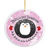 Ashby's Baby's First Christmas Pink Penguin Ceramic Keepsake Hanging Tree