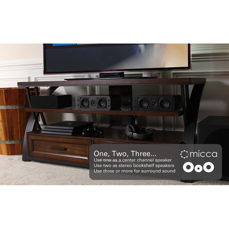 Micca OoO Slim Center Channel Speaker with 3-Inch Woofers and