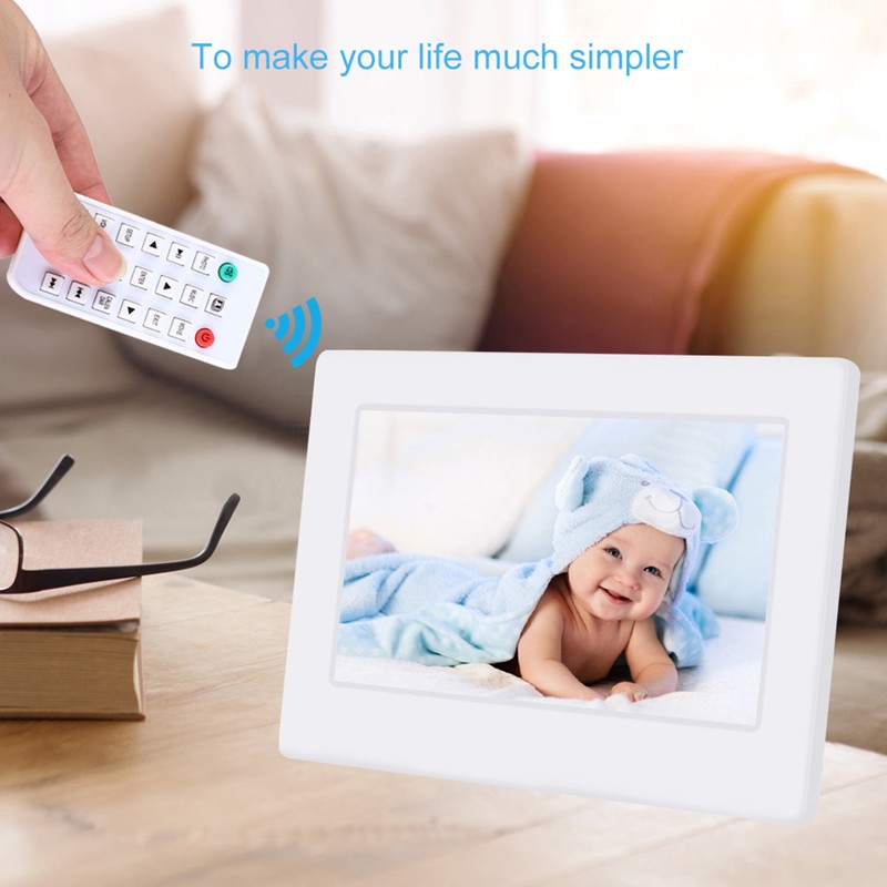 7Inch 1024*600HD Digital Photo Picture Frame Alarm Clock Player Album