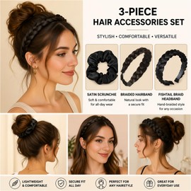 Hair Bundle Kit - Fake Braid Headband - Large Scrunchie - Daily Styling