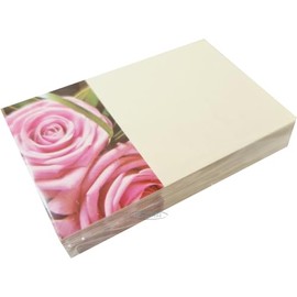 INERRA Florist Message Cards for Flower Bouquets - Small Greeting Card - Pack of 50 (Pink Rose)