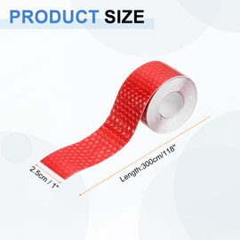 HARFINGTON 3 Rolls Reflective Tape 1" x 118" High Visibility Reflective Adhesive Stickers Outdoor Waterproof for Trailer Trucks Bike Car Motorcycle Helmet Mailbox, Red