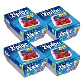 Ziploc Rectangular Container, 16.2 fl oz (480 ml), Set of 2 x 4 (Bulk Purchase)