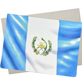 Guatemala Flag Card, Guatemalan Flag Greeting Card (1 Premium Card, 5X7 Inches) for Birthday, Thinking of You, and All Occasions - 618