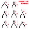 WISEUP 8-Piece Mini Pliers Set，Needle, Round, Flat, Long, Bent Nose,