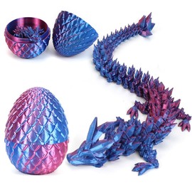 Dragon Egg with Dragon, 3D Printed Dragon Purple, Dristall Dragon, Realistic Moving Dragon, Desk Toy, Children's Toy, Holiday Gifts