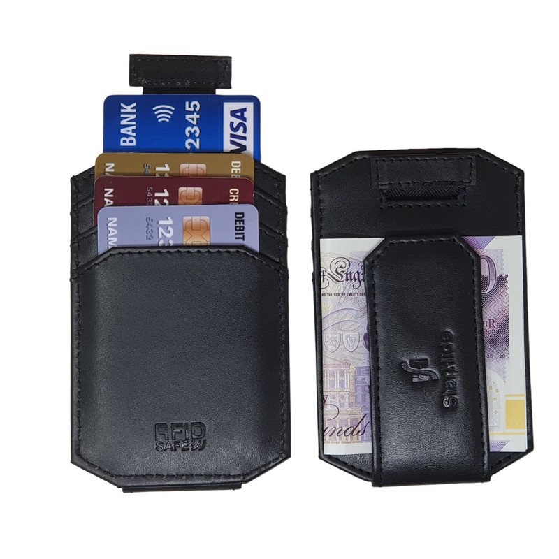STARHIDE Mens RFID Blocking Nappa Leather Card Holder Wallet with
