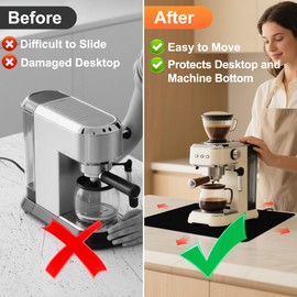 KIDOT 14" x 10" Small Appliance Slider for Countertop, Sliding Tray for Kitchen Appliances, 360° Rotating Sliding Pad for Coffee Maker, Heat Resistant Mat Cut to Fit Stand Mixer, Air Fryer, Microwave