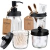 Amolliar Mason Jar Bathroom Accessories Set(4 Pcs) -Lotion Soap Dispenser
