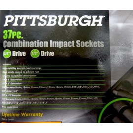 Pittsburgh 37 Pc. Combination Impact Sockets