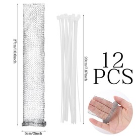Lint Traps Washing Machine Stainless Steel Pet Hair Remover for Laundry Mesh Washer Filter Lint Catcher for Drainage Scenarios Including Sinks, Basins, Bathtubs 12pcs with 12pcs Cable Ties