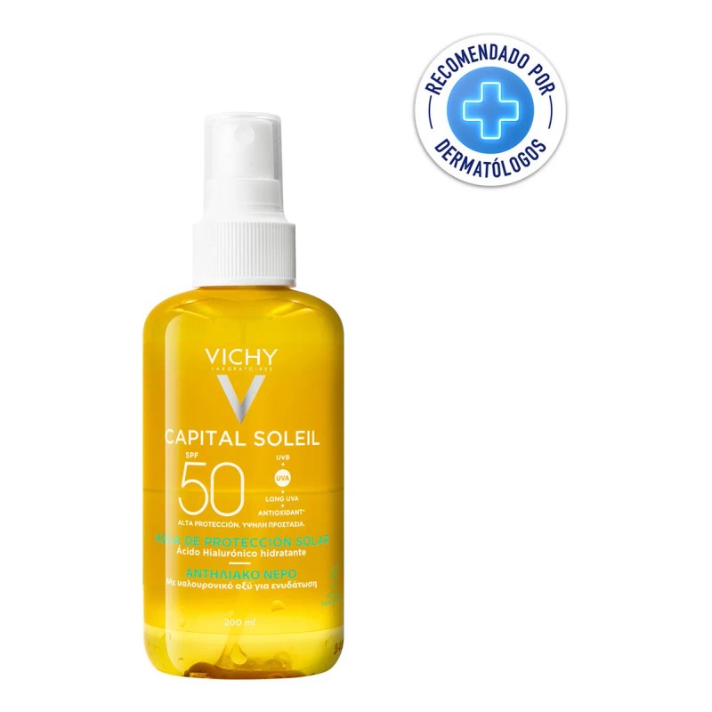 Agua Solar Protectora Corporal Hidratante con Ácido Hialurónico y Vitamina