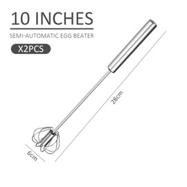 Title: 2 Semi Automatic Whisks, Stainless Steel Whisk, Kitchen Appliances for Baking, Push Type Whisk, Suitable for Mixing, Beating, Frothing and Stirring