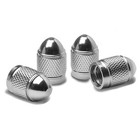 Silver Bullet Dust Caps - Set of 4 | Universal Fit for Car, Bike, and Motorbike Tire Valve Stems | Durable, Stylish Valve Stem Covers for Protecting Against Dust & Debris | Easy to Install & Remove