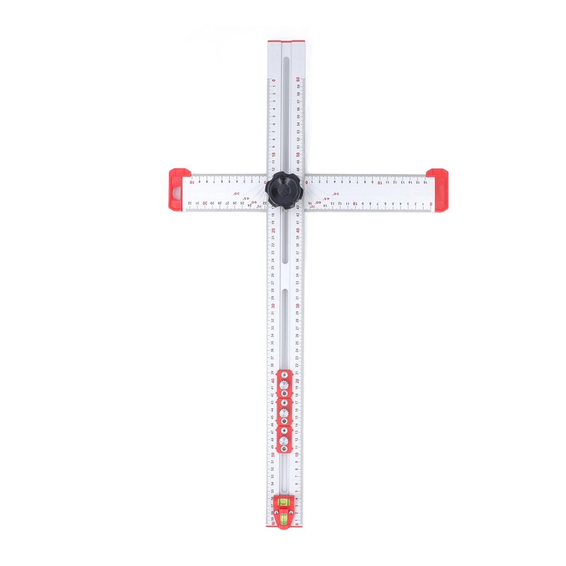 Woodworking Ruler Scribing Tool 2 In 1 Multifunctional Aluminum Alloy
