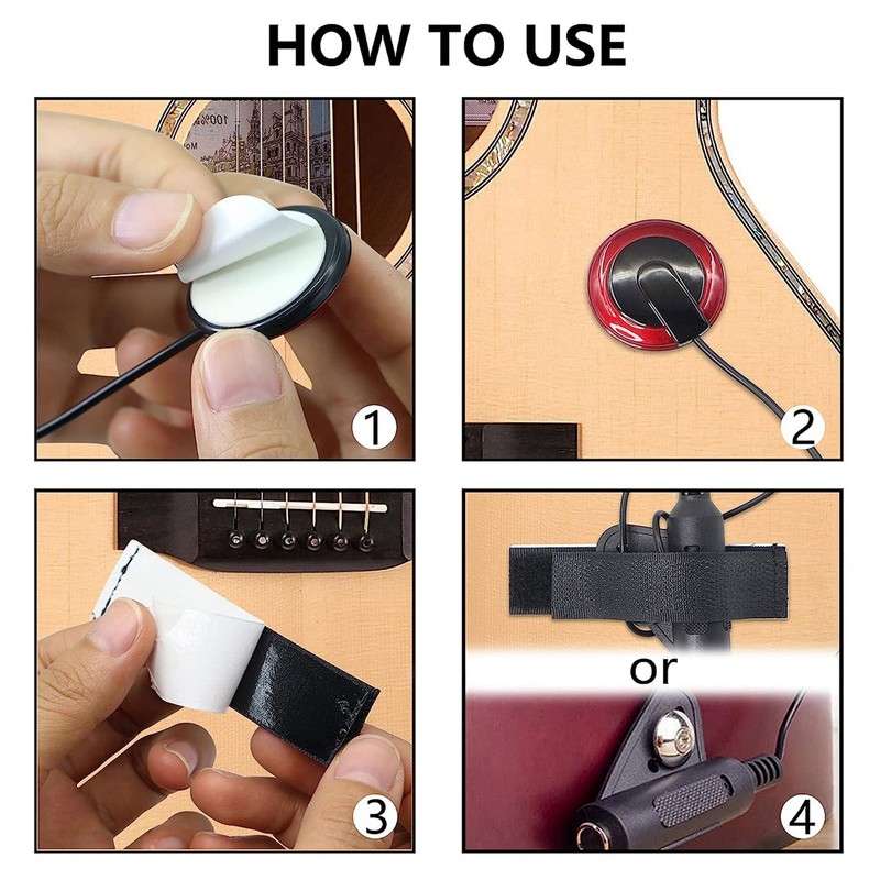 Piezo Contact Microphone Pickup EQ Electric Guitar Parts for Violin
