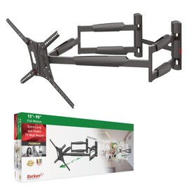 Barkan 41" Long TV Wall Mount, 13-90 inch Dual Arm Full Motion Articulating - 4 Movement Premium Flat/Curved Screen Bracket, Holds up to 132lbs, Extra Stable, Fits LED OLED LCD,Black