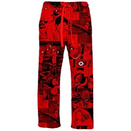 Ripple Junction Junji Ito Adult Eyes Pattern Lounge Pant 2XL Red