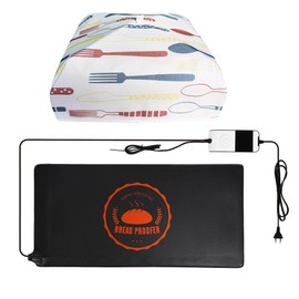 Bourske Bread Fermentation Mat, Heating Mat for Sourdough with Thermostat Bread Warming Mat for Sourdough, Dough Proofing, Yoghurt Baking, Fermentation Mat with Cover for Heat Preservation