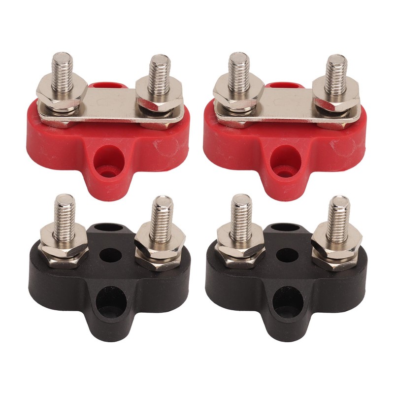 4Pcs Battery Power Stud M6 Dual Distribution Terminal Junction Post