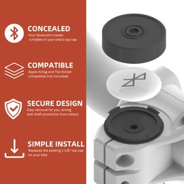 Blackbrush Airtag Bike Mount - Hidden Holder for Airtag & Tile Sticker, Anti-Theft Bicycle Tracker Cap