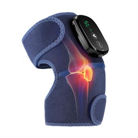 MOAJAZA Cordless Knee Massager with Heat and Vibration, Heating Pad for Knee Shoulder Elbow, Heated Knee Brace for Arthritis (Pack of 1 Blue)