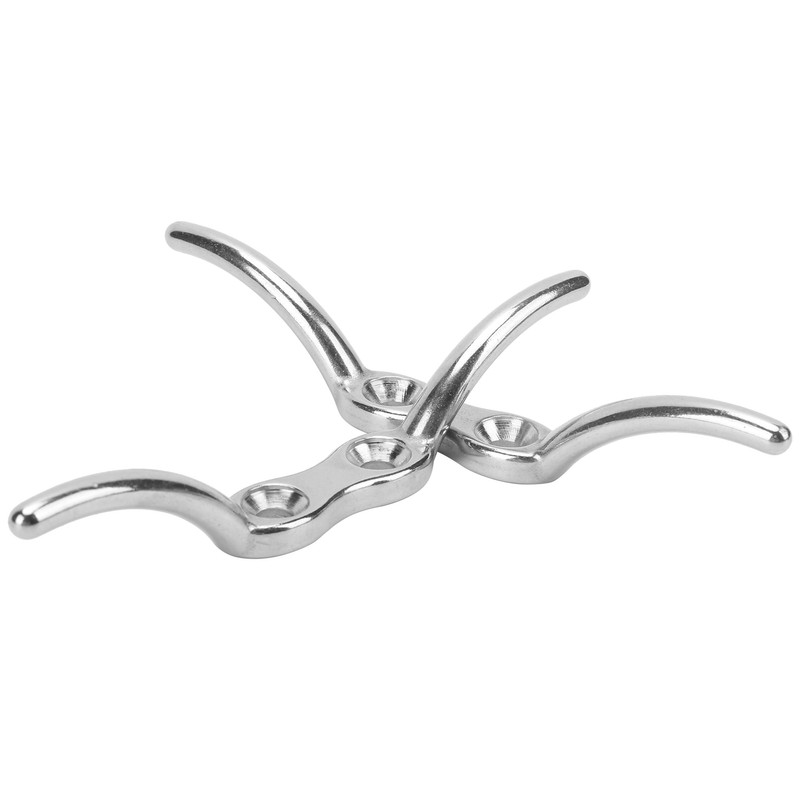 2pcs/set 6in Cleat Stainless Steel Flagpole Cleat Hook Flag Halyard