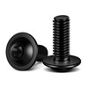 M8 x 16mm Flanged Button Head Socket Cap Screws, Black