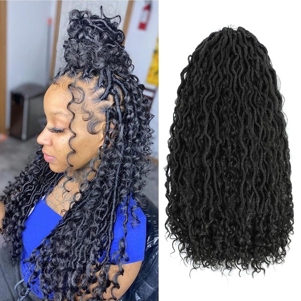 1B (22 inches 55 cm) / River Locs / 600 g / 5-piece pack wavy extensions for braiding crochet/per piece 24 strands 120 g / premium hair real hair look + crochet free