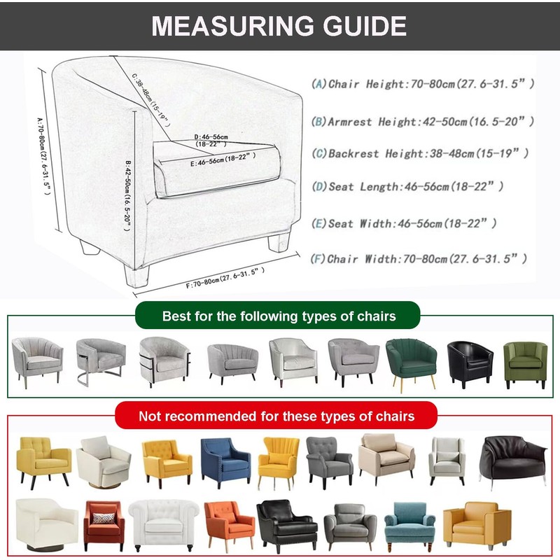 NILUOH Club Chair Slipcover 2 Piece Stretch Barrel Chair Covers