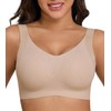 Xcutting Jacquard Underwear Pull Up Bras for Women No Underwire Wireless Seamless Bralette Comfort Supportive Full Coverage Bralettes T Shirt Bra Bralettes Plunge T Shirt Bra (Nude,3X-Large)