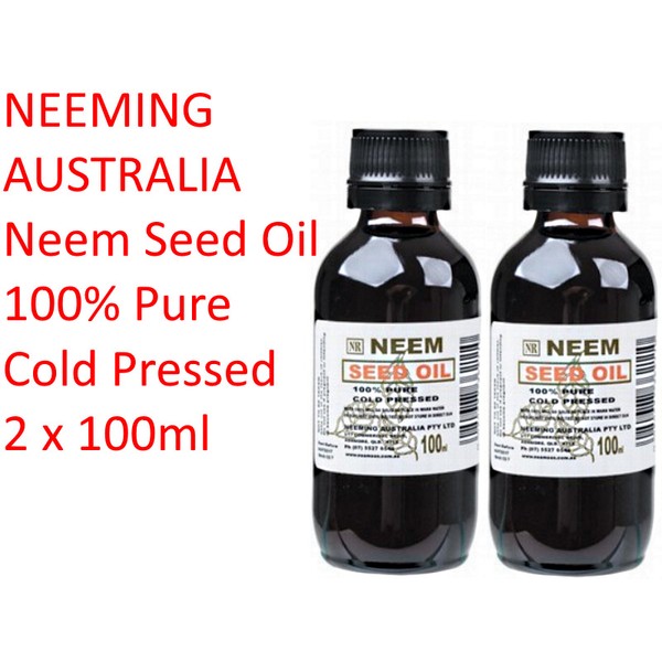 2 x 100ml NEEMING AUSTRALIA Neem Seed Oil 100% Pure & Cold Pressed