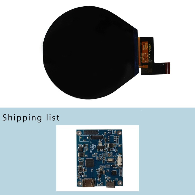 VSDISPLAY 3.4 inch 800x800 IPS 330nit Round LCD Screen and