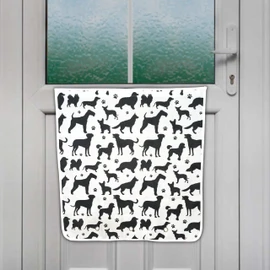 Slimline Mail Slot Catcher for Door (20.4" W x 20" D), Letterbox Catcher for Glass, Wood & Metal Doors – Strong Adhesive, Indoor Post Catcher for Small Packages & Magazines (Dog Pattern)