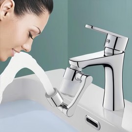 Aireador Extensor de Grifo Giratorio de 1440 °, Filtro Rotativo Aireador de Grifo Extensor de Grifo para Cocina y Baño Lavabo con 2 Modos de Salida de Agua