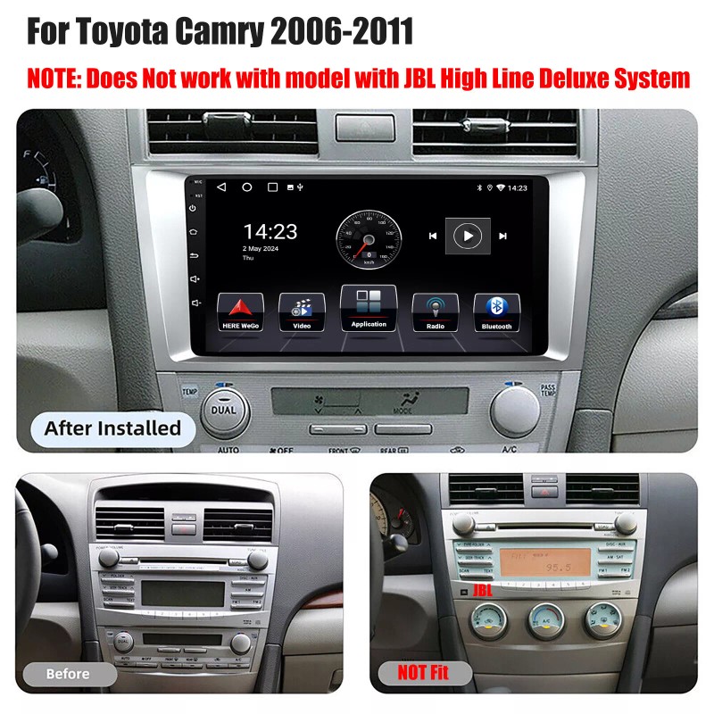 ESSGOO Android 14 Apple CarPlay For Toyota Camry 2007-2011 Car