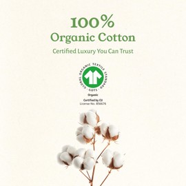 California Design Den 100% Organic Cotton Sheets Full Size Bed Set - Crisp Pe...