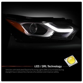 JSBOYAT [Halogen Type Not HID Fits 2018 2019 2020 2021 Chevy Equinox LED Tube DRL Chrome Headlight OE Style Factory Headlamp Driver and Passenger Side (Bulbs Included)