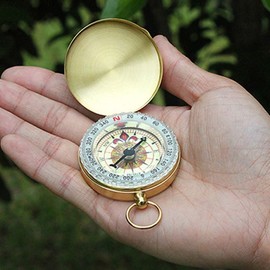 Golden Compass/Pocket Compass Mini Compass Mountaineering Compass Camping Compass Precision Compass Mountaineering Compass Small Compass golden compass 2ea