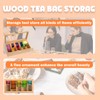 Bamboo Tea Bag Organizer Storage Box, 5 Compartments Bamboo Tea