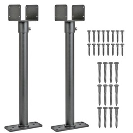 Mayset 2Pack 3.6" Saddle Stainless Steel Roof Riser for Patio Pergola, 18-1/4 Inches High, Black Finish